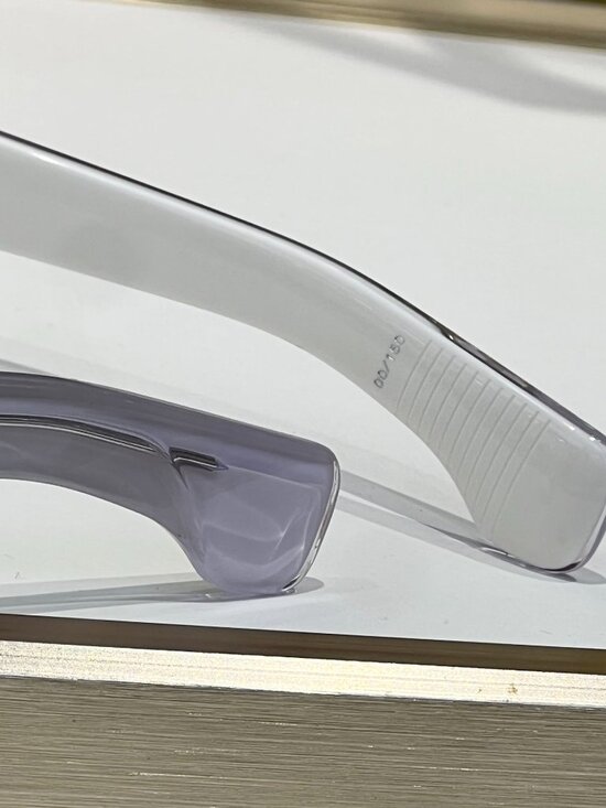 Jacques Marie Mage White Thick-Frame Rectangular Glasses